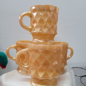 Vintage anchor hocking fire king set of 4 mugs.